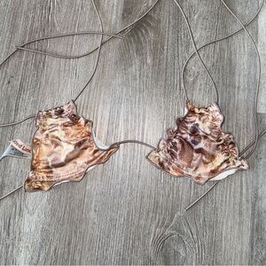 Jaded London Metallic Cheetah Print Micro Kini Top